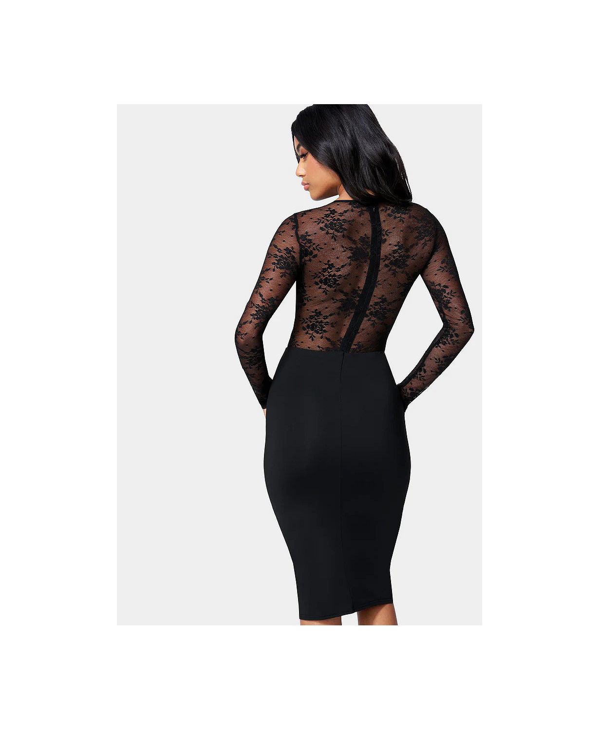 Women's Lace Inset Midi Dress