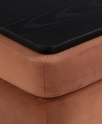 24" Velvet Kyoto Small Storage Ottoman