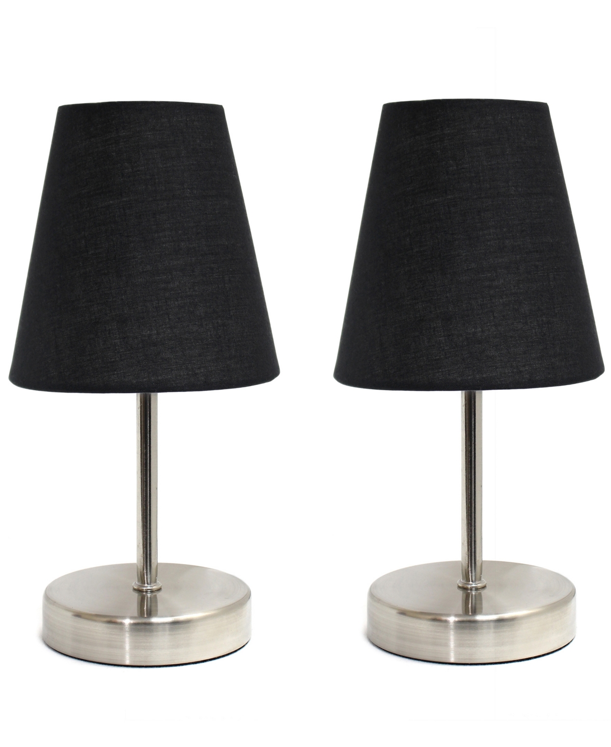 Creekwood Home 10.5" Metal Iconic Duo Mini Sand Nickel Table Lamp Set