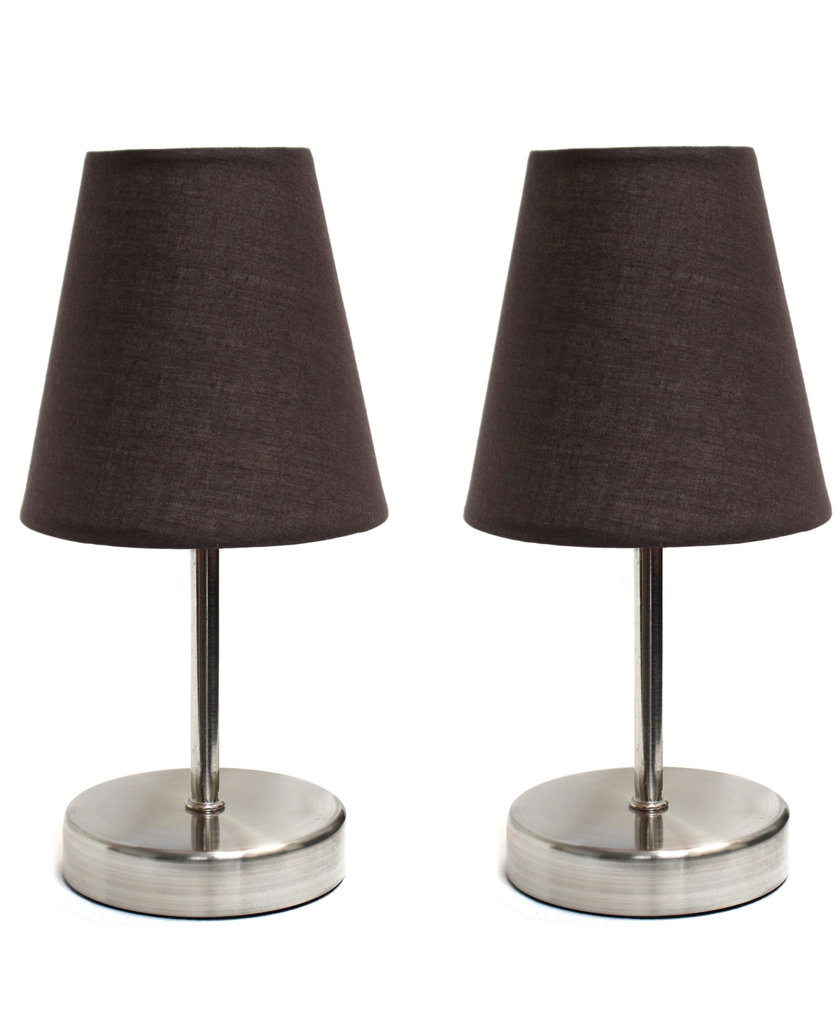Creekwood Home 10.5" Metal Iconic Duo Mini Sand Nickel Table Lamp Set