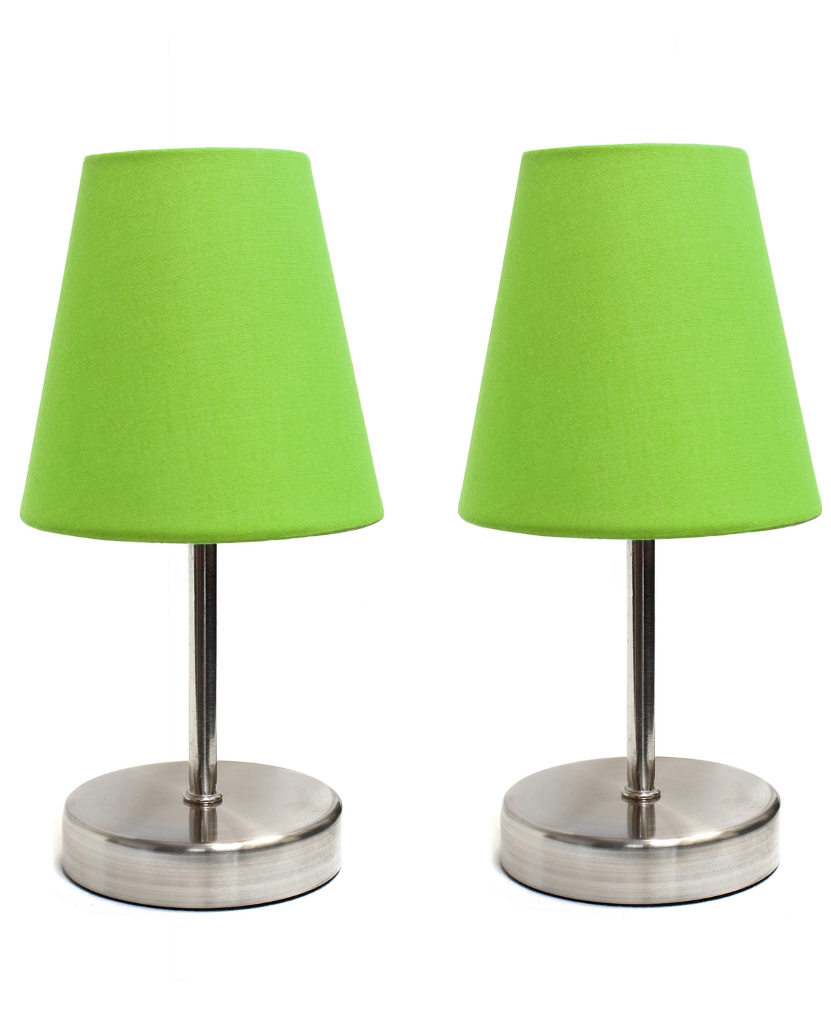 Creekwood Home 10.5" Metal Iconic Duo Mini Sand Nickel Table Lamp Set