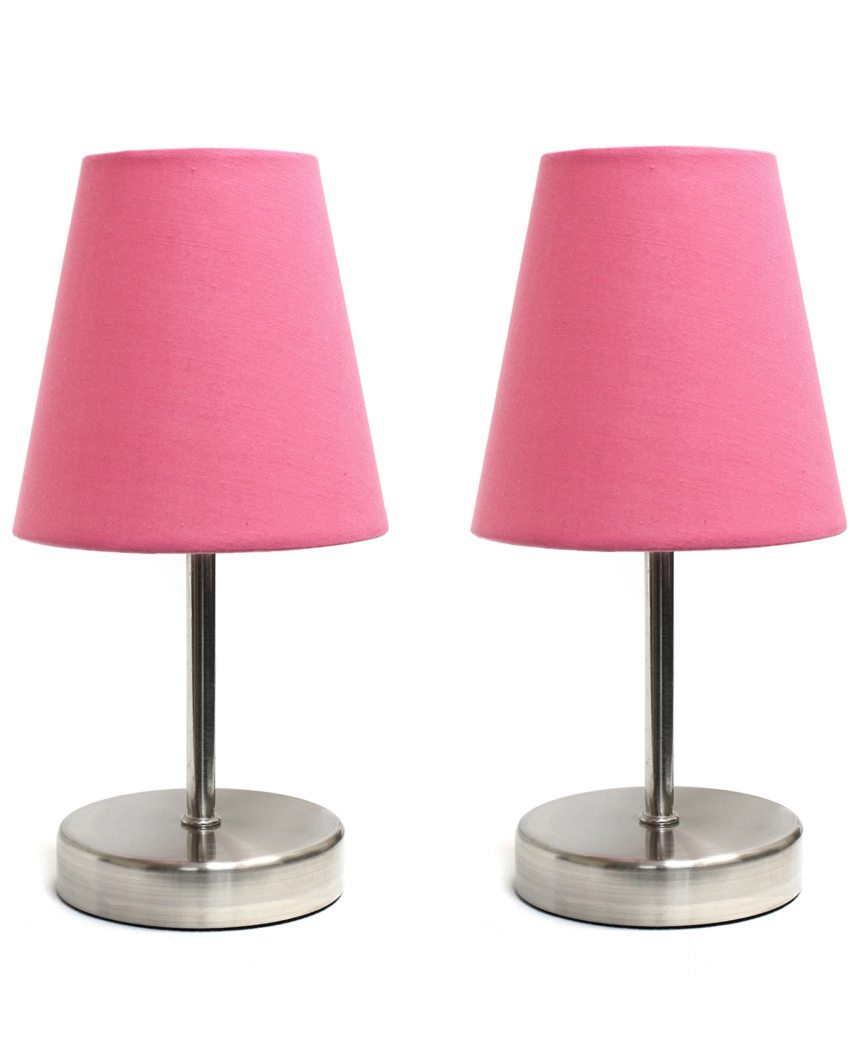 Creekwood Home 10.5" Metal Iconic Duo Mini Sand Nickel Table Lamp Set