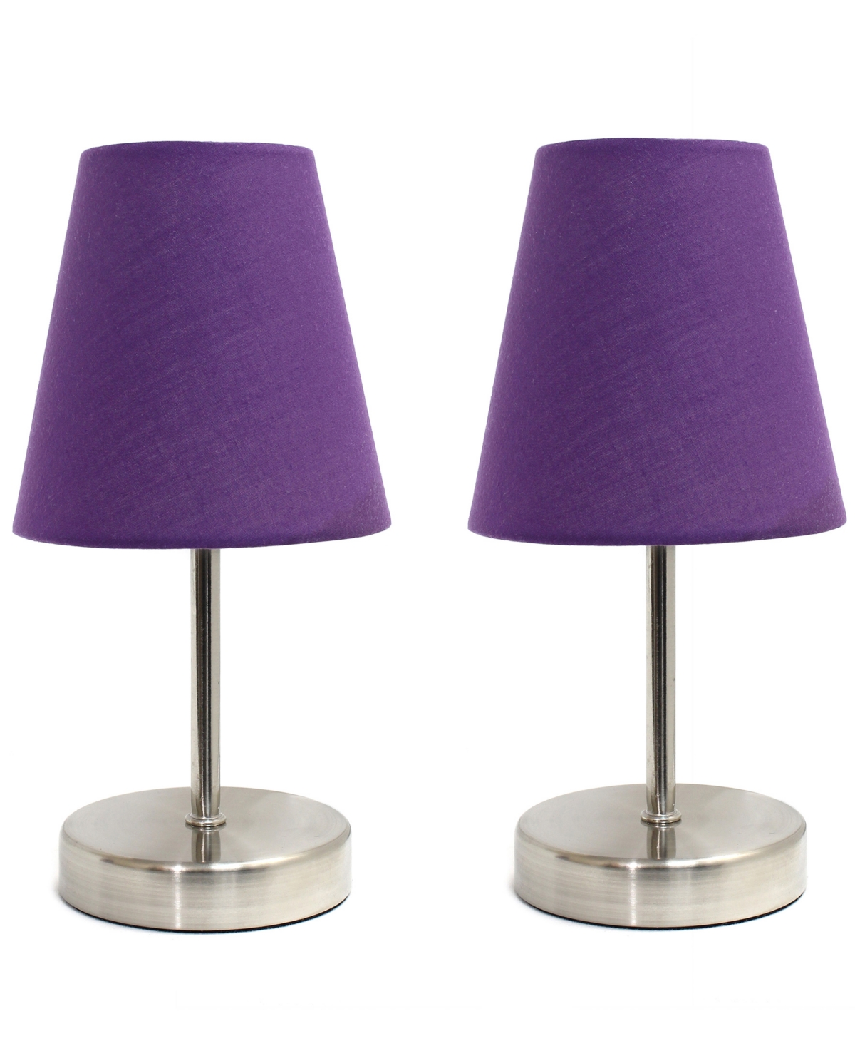 Creekwood Home 10.5" Metal Iconic Duo Mini Sand Nickel Table Lamp Set