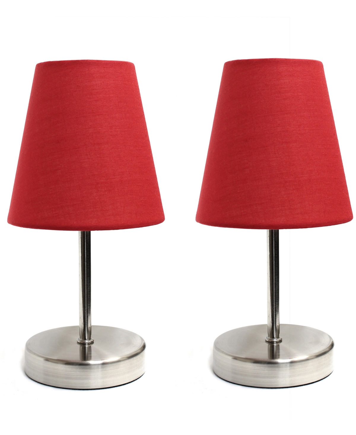 Creekwood Home 10.5" Metal Iconic Duo Mini Sand Nickel Table Lamp Set