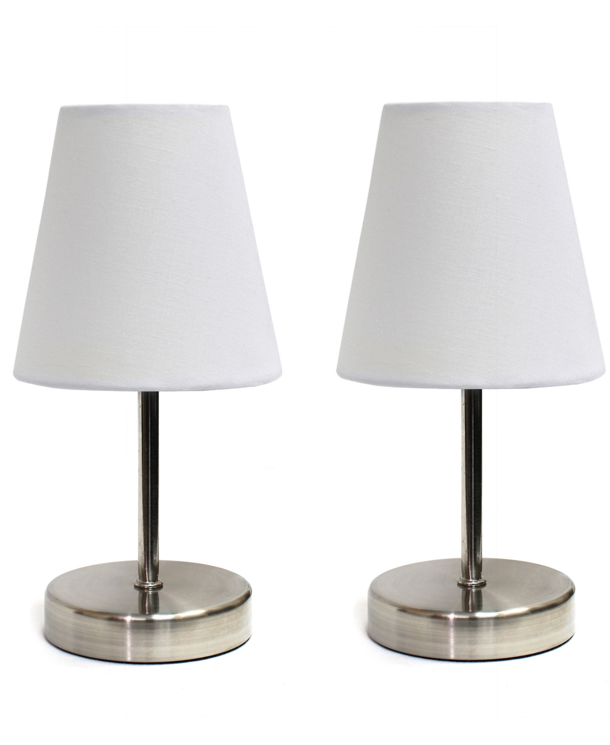 Creekwood Home 10.5" Metal Iconic Duo Mini Sand Nickel Table Lamp Set