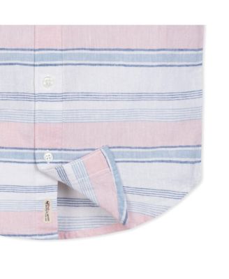 Boys' Linen Short Sleeve Button Down Shirt, Kids