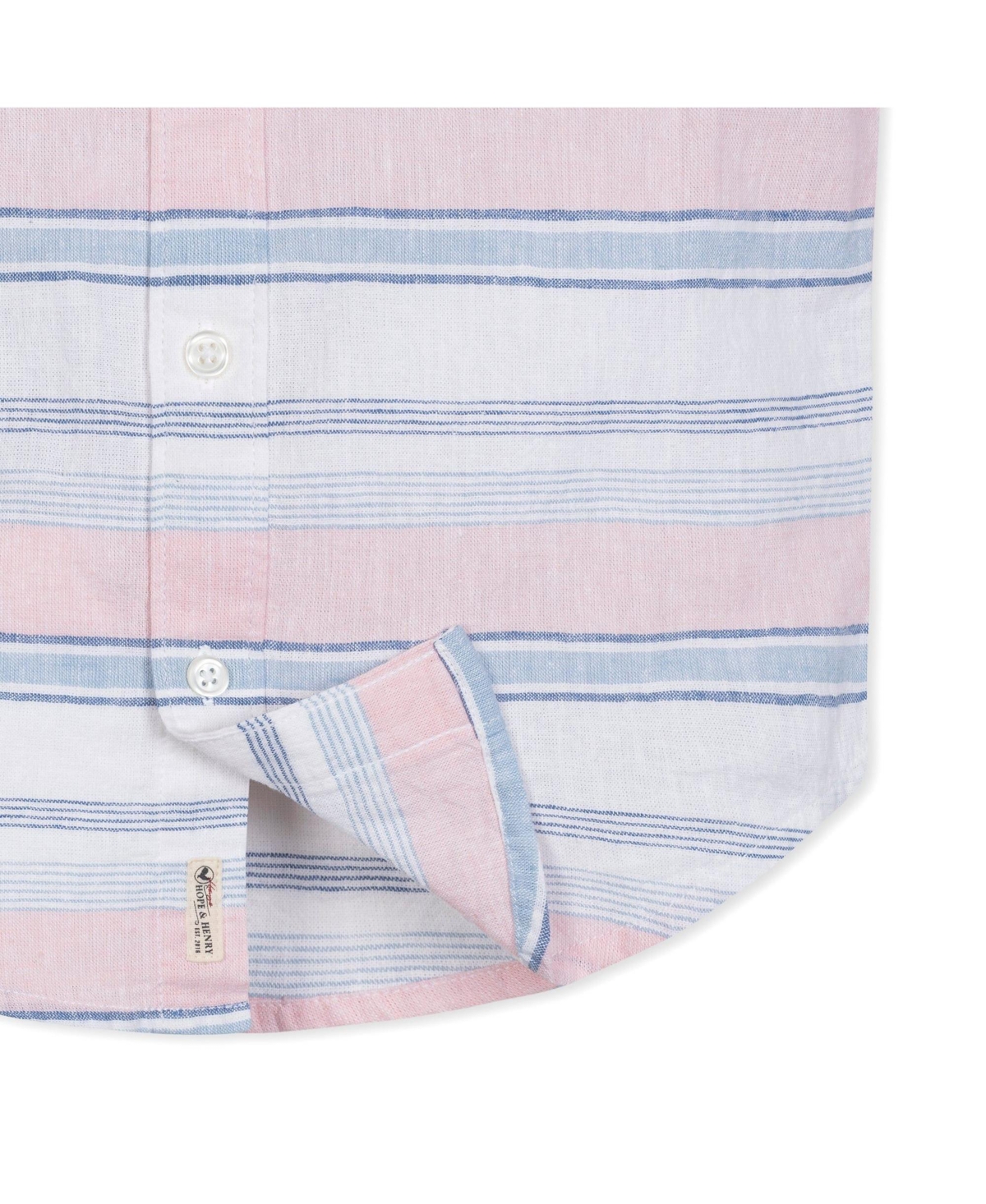Hope & Henry Boys' Linen Short Sleeve Button Down Shirt