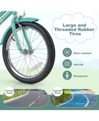 16/18 Inch Kids Bike with Training Wheels, 2 Brake System, and Adjustable Seat for Ages 4-8