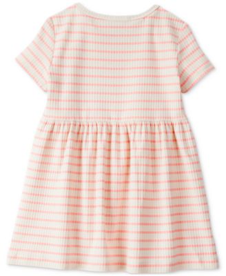 Toddler Girls Bows Striped Short-Sleeve Dress