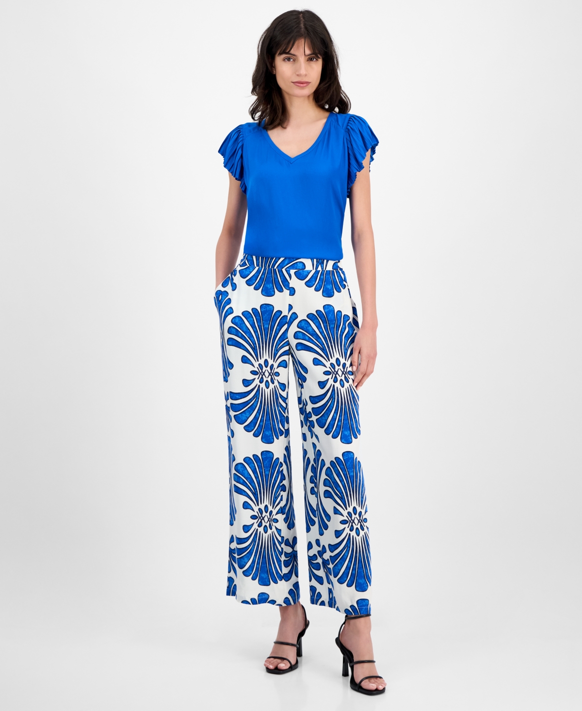 Women's Pull-On High-Rise Wide-Leg Pants - Summer Twilight