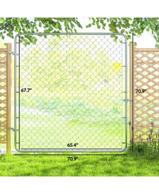 Chain Link Fence Gate, Galvanized Steel Garden Gate,