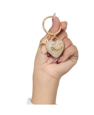 Pave Heart Keychain – Sparkling Gold-Tone Charm