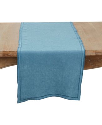 Stonewashed Overlock Edge Table Runner, 16" x 72"
