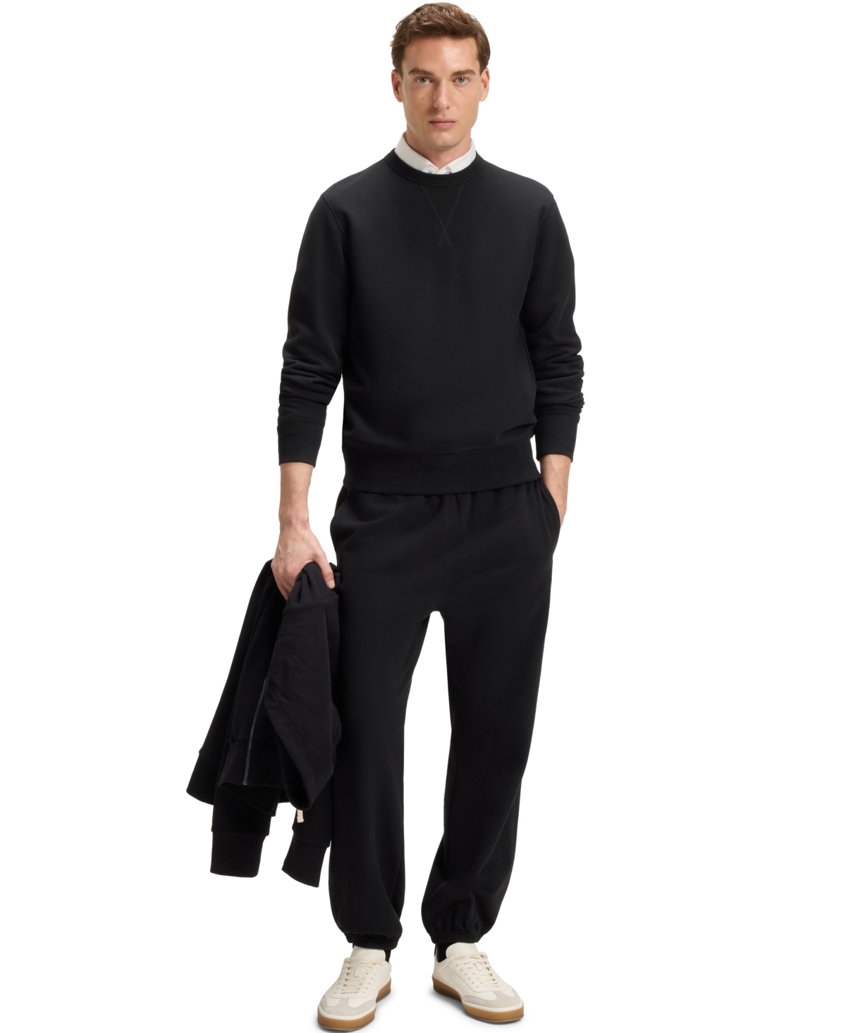 HUGO BOSS BECKHAM X BOSS MEN'S MERCERIZED COTTON TERRY CREW-NECK SWEATSHIRT 
