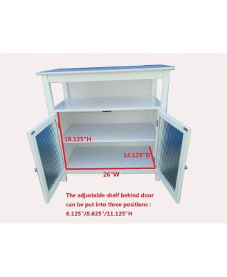 2-Door Sideboard Buffet Storage Cabinet for Dining Room, Kitchen Accent Cabinet (White