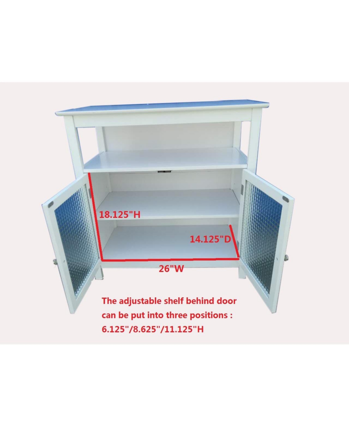 Kings Brand Furniture 2-Door Sideboard Buffet Storage Cabinet for Dining Room, Kitchen Accent Cabinet (White