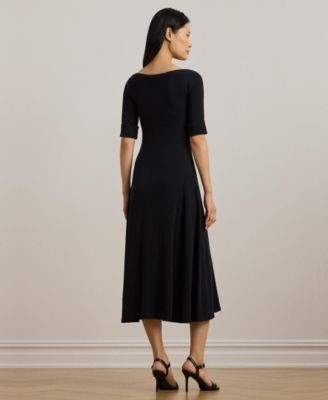 Women's Rib-Knit Stretch Cotton Midi Dress