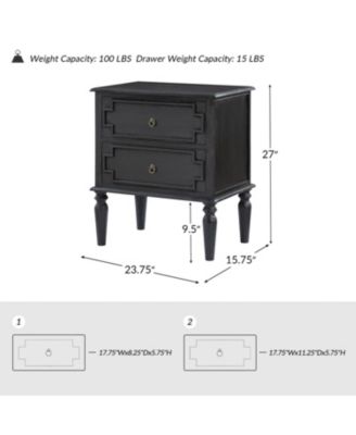Timar 2- Drawer Solid Wood End Table with Built-In Outlets and USB