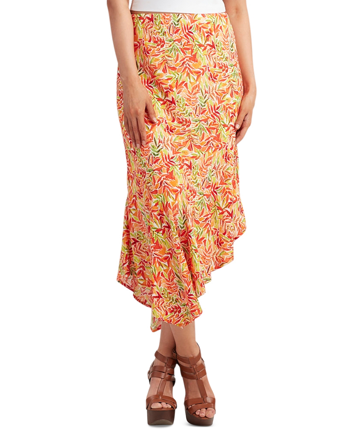 Shop Bcx Juniors' Printed Linen-blend Skirt