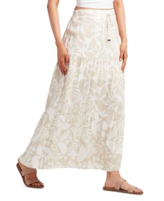 Juniors' Printed Maxi Skirt