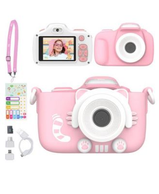 Camera 3 (Pink) Kids Digital Camera, Video Camera for Toddlers, 16MP 1080HD Video, MicroSD Card, Selfie & Macro Lens, Safety Neck Lanyard Gift for Kids 3-12