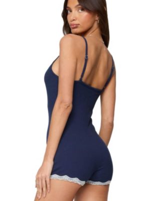 Women's Juni Henley Ribbed Romper