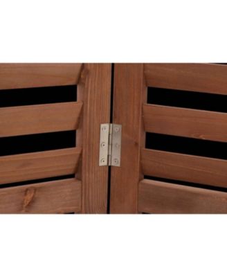 3-Panel Outdoor AC Fence, 32"W x 38"H Wooden Privacy Screen
