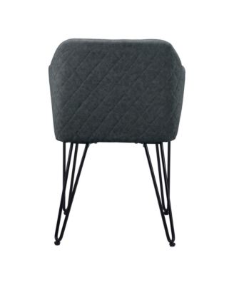 Set of Two Vintage Style Faux Leather Chairs for Dining Room Kitchen or Office Seating