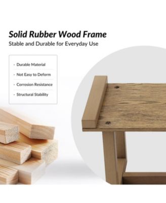 Irene Contemporary Solid Wood Dining Bench with Linen Upholstered