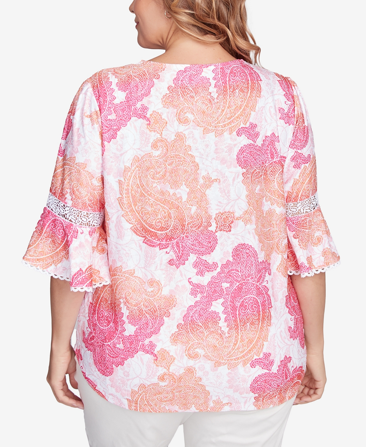 Ruby Rd. Plus Paisley Textured V-Neck Top