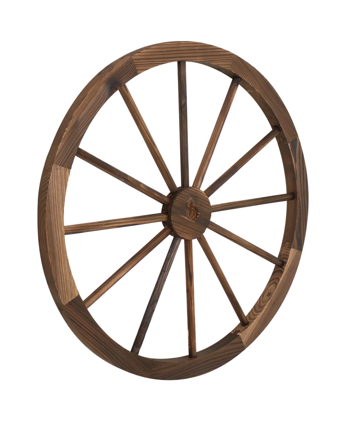 29-Inch Decorative Fir Wood Wagon Wheel - Rustic Western Indoor and Outdoor Decor - Natural - Natural