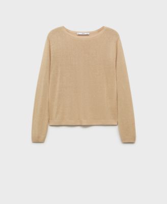 Women's Linen Blend Boat Neck Sweater