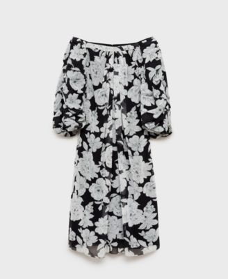 MANGO - Women's Floral Strapless Dress