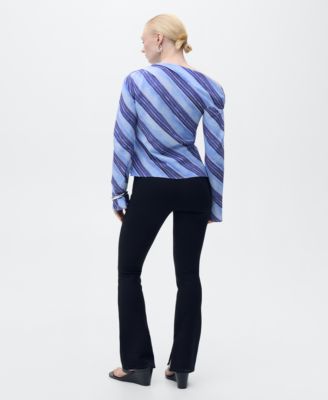 Women's Asymmetrical Striped Blouse