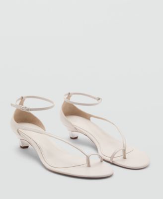 MANGO - Women's Wide Strap Leather Sandals