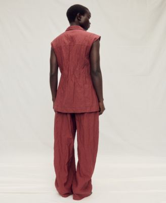 Women's Wrinkled Effect Pockets Vest