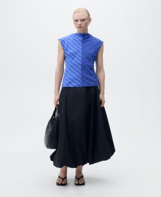 MANGO - Women's Combined Striped Blouse