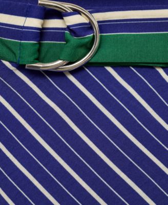 Women's Belt Striped Midi Skirts