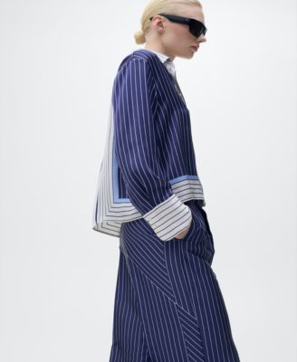 Women's Combined Stripes Satin Pants