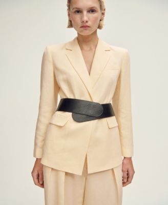 Women's Straight Linen Blend Suit Pants