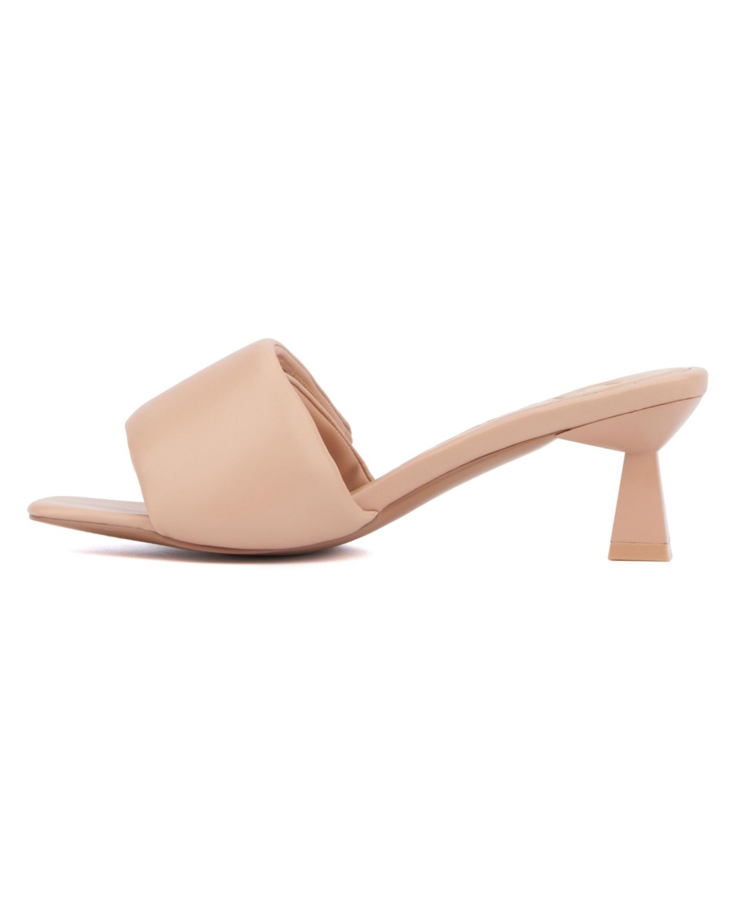Женские сандалии Olivia Miller Allure Slide Kitten Heel, цвет: Бежевый / Хаки — фото 6