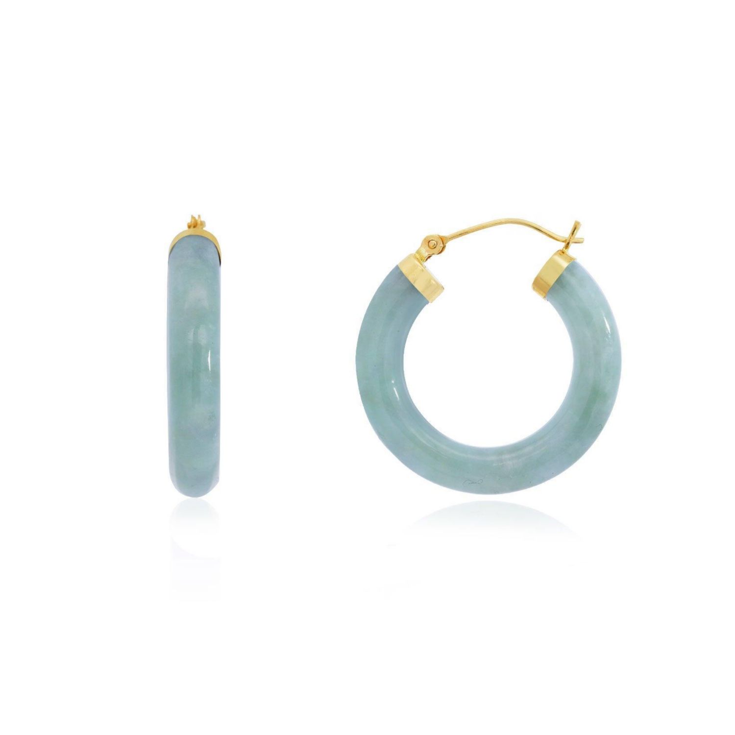 Jade Hoop Earrings 25 millimeters
