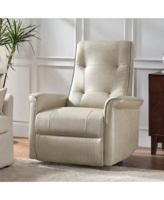 Leather USB & Type-C Charging Rodrigue Modern Swivel Power Recliner