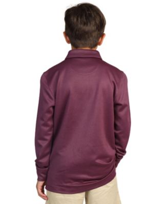 Boys Long Sleeve Modal Polo Shirt in Slate Blue