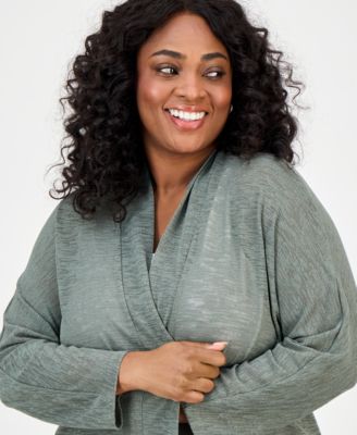 Women’s Long Sleeve Sheer Cardigan Sweater, Plus