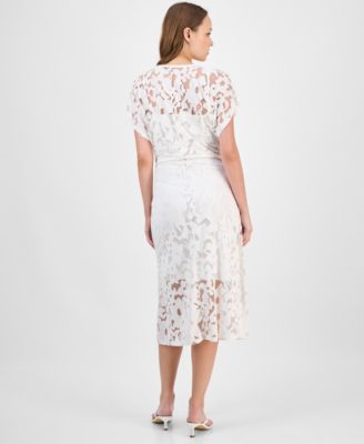 Women's Floral Lace Midi Dress