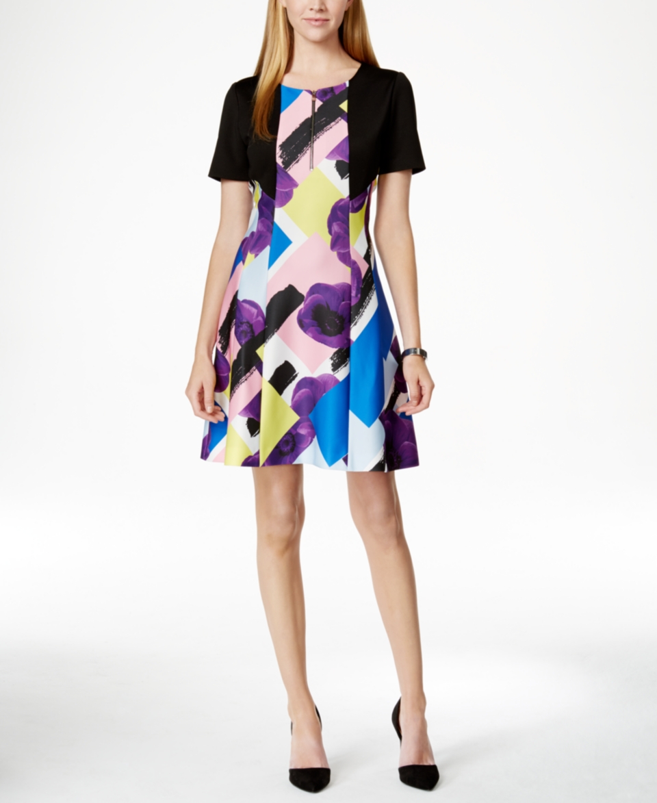 Tahari ASL Multi Print Fit & Flare Dress   Dresses   Women