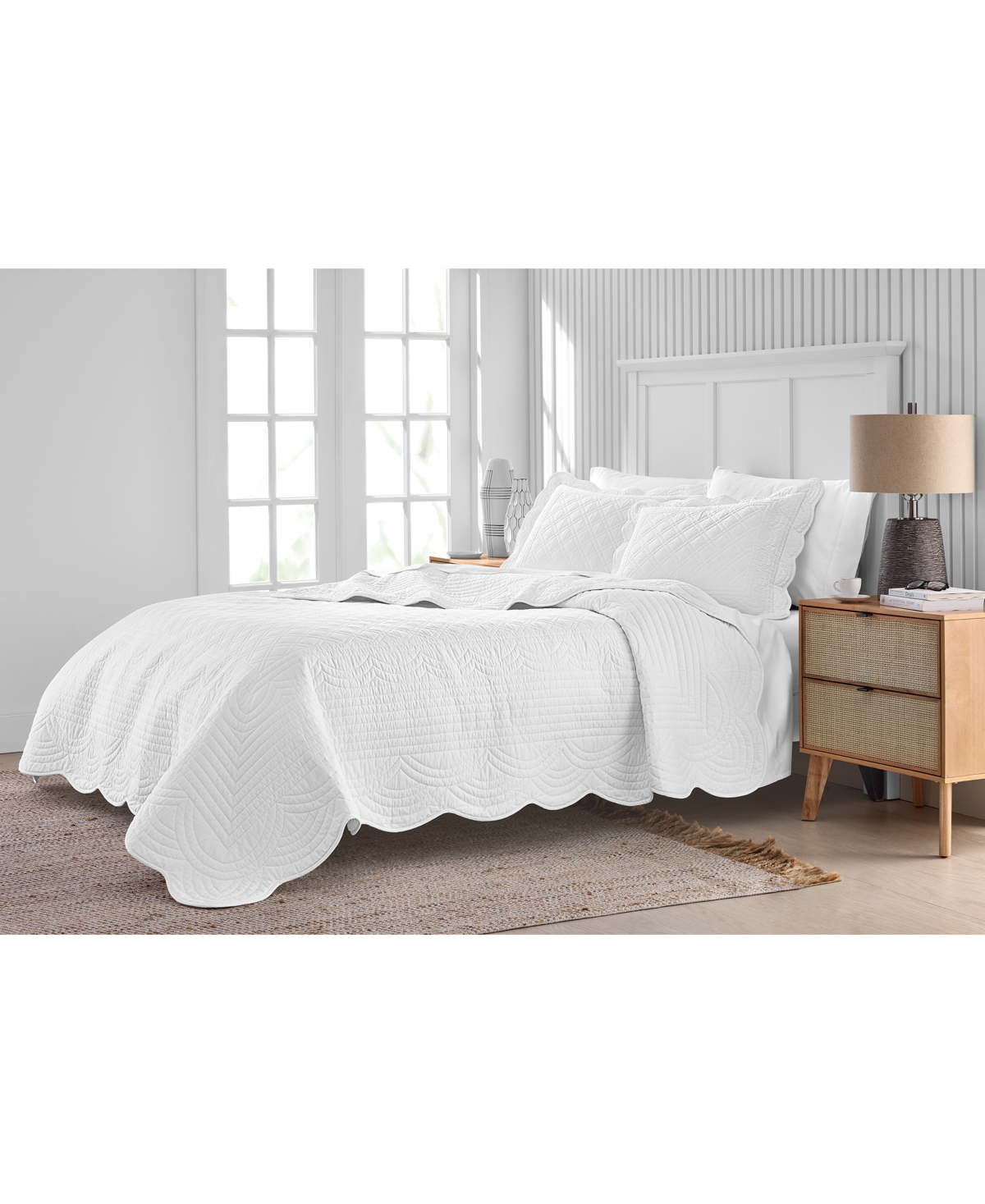 Macy's Charter Club Bailey Scallop 2-pc. Quilt Set, Twin, Exclusively At  In White