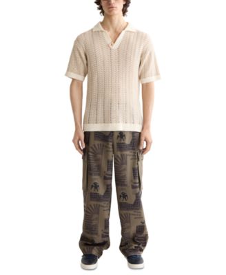 Men's Structured Knit Sweater Polo Shirt