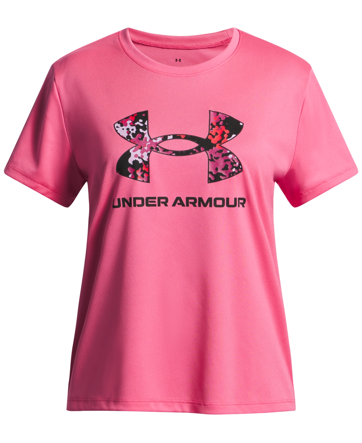 Under Armour Big Girls Tech-print-fill Logo Short-sleeve T-shirt In Pink